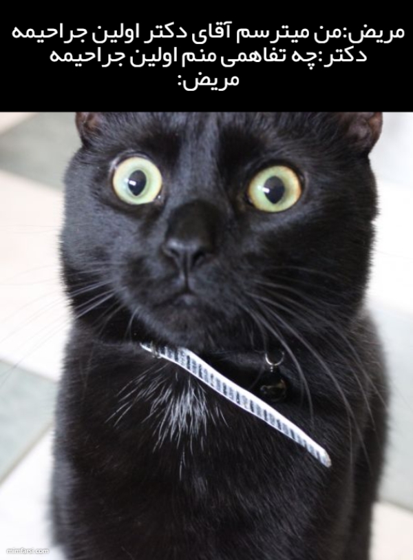 میم گربه سیاه-میم واکنش مریض به اولین جراحی دکتر